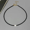 Heart Choker Necklace with Colorful Glass Beads