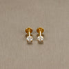 Labret Stud Earrings with CZ Detail in 16G in a Two Piece Pack