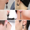 Non Piercing Ear Clips with Cross Pendants in a Pair