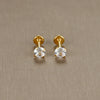 Labret Stud Earrings with CZ Detail in 16G in a Two Piece Pack