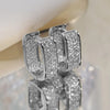 Gold Tone Square Hoop Earrings with Zircon Detail