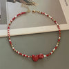 Geometric Seed Bead Choker Necklace