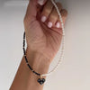 Imitation Pearl Choker Necklace with a Heart Pendant and Tassel Details · BC-AE-3256810189321115-29abf164