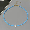 Heart Choker Necklace with Colorful Glass Beads