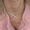 Tassel Pendant Necklace with Transparent Crystal and Imitation Pearl Details · BC-AE-3256810153340428-5945abaf
