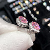 Stud Earrings with Pink White and Yellow Cubic Zirconia Options