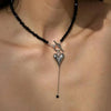 Imitation Pearl Choker Necklace with a Heart Pendant and Tassel Details · BC-AE-3256810189321115-6dfd526c