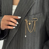 Imitation Pearl Chain Accessory with Tassel and Pin Details · BC-AE-3256809464524699-1d3fd9ca