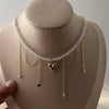 Tassel Pendant Necklace with Transparent Crystal and Imitation Pearl Details · BC-AE-3256810153340428-d9c5e605