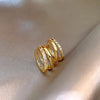 Gold Tone Square Hoop Earrings with Zircon Detail · BC-AE-3256808433761952-a87453b9