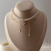 Tassel Pendant Necklace with Transparent Crystal and Imitation Pearl Details · BC-AE-3256810153340428-1f605dc8