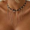 Imitation Pearl Choker Necklace with a Heart Pendant and Tassel Details · BC-AE-3256810189321115-1dd9a6d1