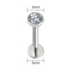 Threadless Flat Back Stud with 2 mm to 4 mm CZ Detail in 18G and 16G Options · BC-AE-3256808598549236-13edbcba