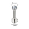 Threadless Flat Back Stud with 2 mm to 4 mm CZ Detail in 18G and 16G Options · BC-AE-3256808598549236-2f7d6a5e