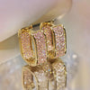 Gold Tone Square Hoop Earrings with Zircon Detail · BC-AE-3256808433761952-e073859c