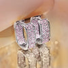 Gold Tone Square Hoop Earrings with Zircon Detail · BC-AE-3256808433761952-5673deee
