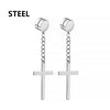Non Piercing Ear Clips with Cross Pendants in a Pair · BC-AE-3256806808462311-1039f818