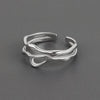 silver Colour Unique Lines Ring For Women Jewelry Finger Adjustable Open Vintage Ring For Party Birthday Gift