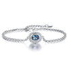 0.8ct Natural Blue Topaz Chain Bracelets for Party 925 Sterling-silver-jewelry Oval Gemstone Bracelets& Bangles for Women