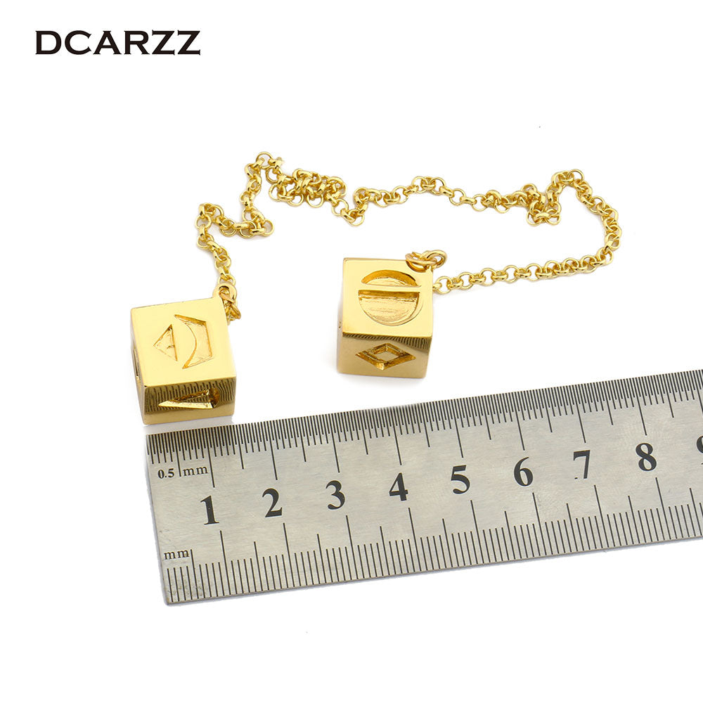 1.5cm Big Han Solo Lucky Dice Prop,Dice with Link Chain Bracelet Movie Fans Collections for Men Star Wars Car Mirror Ornaments