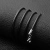 1.5mm 2mm Black Waxed Leather Adjustable Braided Rope Necklaces & Pendant Charms Findings Lobster Clasp String Thread Cord