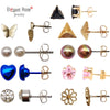 1-9 Pairs Crystal Simulated Pearl Stud Earrings Gold Color Geometric Animal Shape Cut Earrings Set For Girls Boucle D Oreille