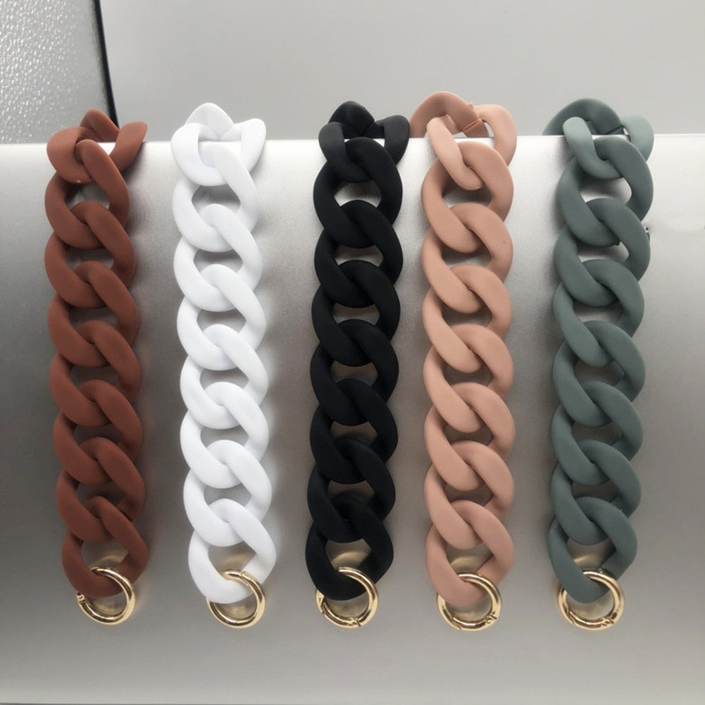 1 PC 30cm/41cm  DIY Colorful Detachable Acrylic Chain Handle Fish Bone Plastic Strap Shoulder Bags Accessories For Women