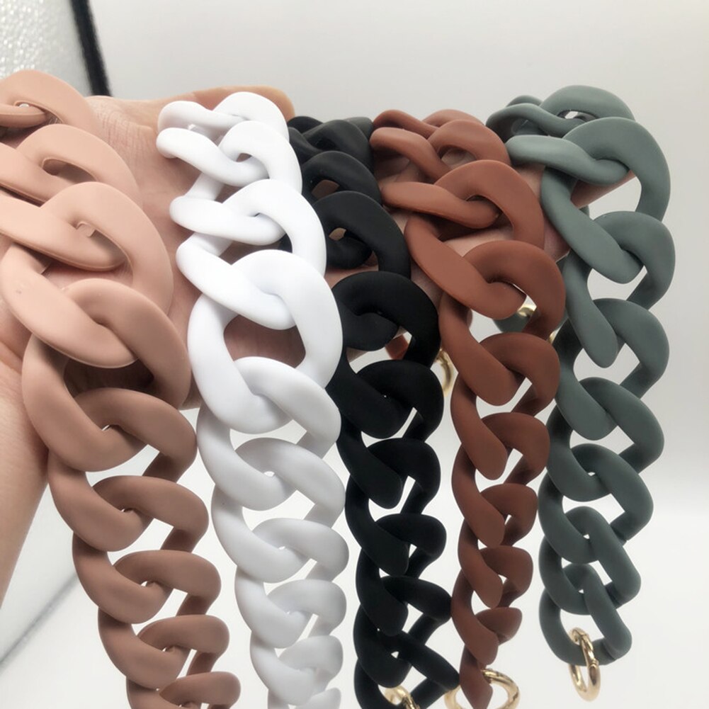 1 PC 30cm/41cm  DIY Colorful Detachable Acrylic Chain Handle Fish Bone Plastic Strap Shoulder Bags Accessories For Women