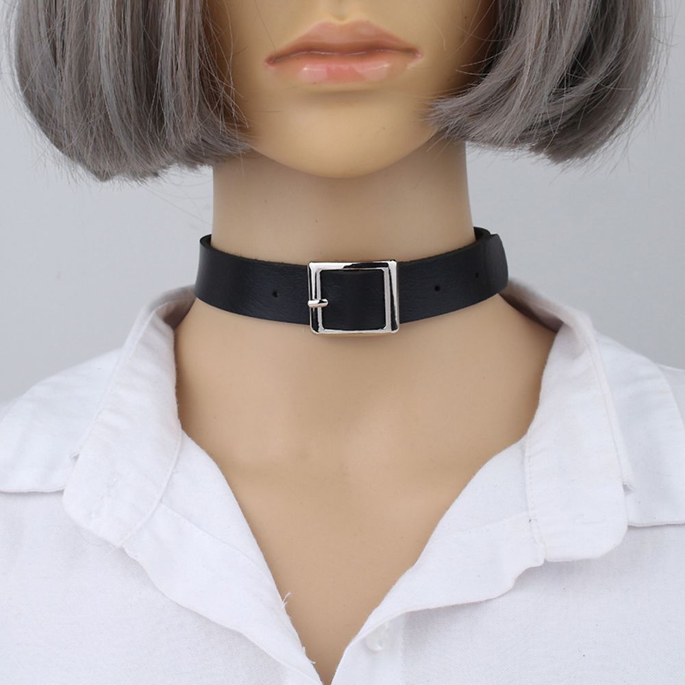 1 PC Women Girls Punk Choker Chain Goth Leather Necklace  Collar Choker Jewelry   ras de cou