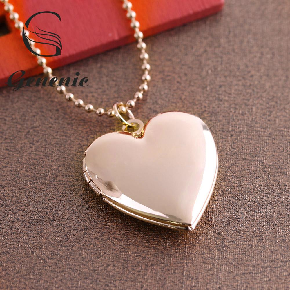 1 Pc Heart Shaped Friend Photo Picture Frame Locket Pendant for Necklace Romantic Jewelry Nice Gift