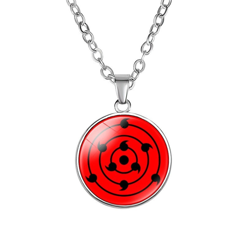 1 Pcs Sharingan Eye Necklace Pendant Uchiha Kakashi Mangekyou Glass Cabochon Rinnegan Eyes Anime Jewelry Gift Dropshipper