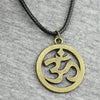 1 Piece 25mm Om Sign Necklace Pendant For Women Leather Chain Necklace 2 Colors Antique Bronze Silver Plated Color