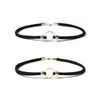1 Piece Cool Simple Black Color Velvet Choker Necklace Set Satin Gold Color Metal Round Adjustable Size Women Jewelry