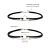 1 Piece Cool Simple Black Color Velvet Choker Necklace Set Satin Gold Color Metal Round Adjustable Size Women Jewelry