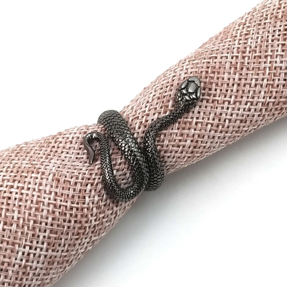 1 Piece European  Retro Punk Exaggerated Spirit Snake Ring  Personality Stereoscopic Opening Adjustable Ring Jewelry