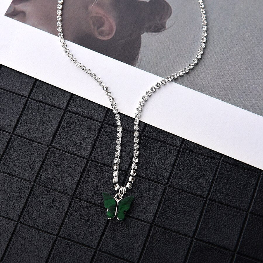 1 Row Rhinestone Tennis Chain Choker Necklace for Women Shine Silver Color Clavicle Neck Accessories Wedding Hip Hop Jewelry