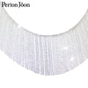 1 yard Long tassel crystal rhinestone fringe trim Silver crystal decorative metal chain clothing accessories ML074