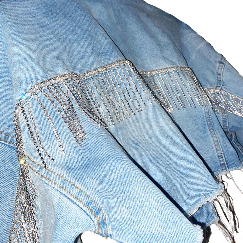 1 yard Long tassel crystal rhinestone fringe trim Silver crystal decorative metal chain clothing accessories ML074