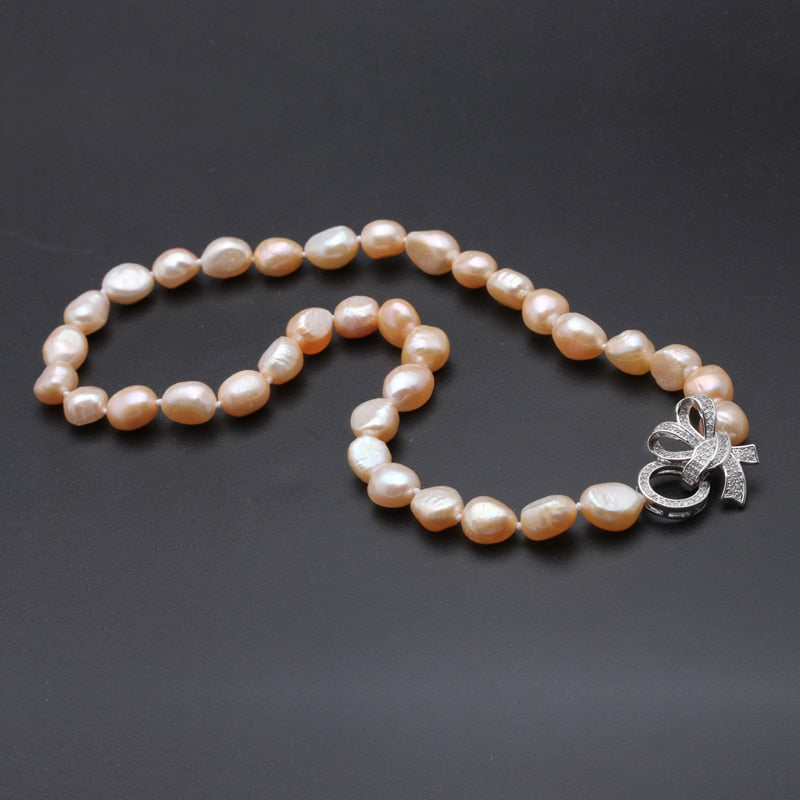 10-11mm Real natural pearl necklace for women,beautiful baroque big pearl necklce