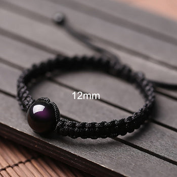 10-16mm Black Red String Bracelet Charms Colorful Obsidian Adjustable Bracelet Women Hand Couple Friends Bracelets For Men