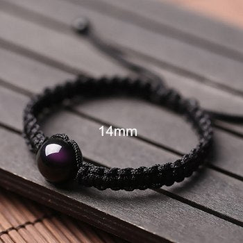 10-16mm Black Red String Bracelet Charms Colorful Obsidian Adjustable Bracelet Women Hand Couple Friends Bracelets For Men