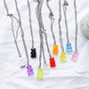 10 Colors Cute Resin Gummy Bear Chain Necklaces Candy Color Pendant For Women Girl's Charm Daily Handmade Jewelry Party Gifts