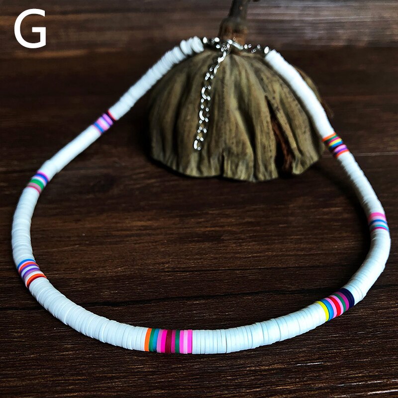 10 Colors Bohemian Short Choker Stack Wear Mixed Color Clay Clavicle Beads Chain Anniversary Gift Wedding Accessories