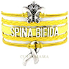 (10 PCS/Lot) Infinity Love Spina Bifida Awareness Ribbon Wrap Bracelet Survivor Yellow Suede Leather Custom any Theme Jewelry