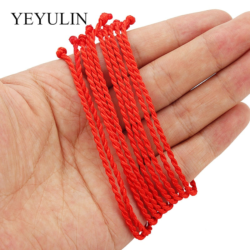 10 Pcs 2mm Red Rope Braided Red Line Good Luck / Rope / Rope Bracelet Female Men's Gift Protection Women Men Gift