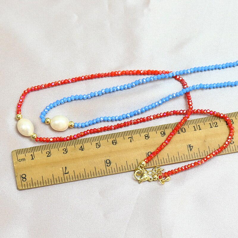 10 Pcs Handmade Jewelry necklace Mix color Glass Beads Strand necklace Elegant Pearls Necklace Jewelry  necklace 90285