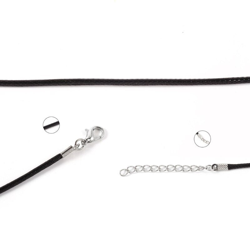 10 Pcs Handmade Leather Adjustable Braided Rope Necklaces & Pendant Charms Findings Lobster Clasp String Cord Jewelry A5KE