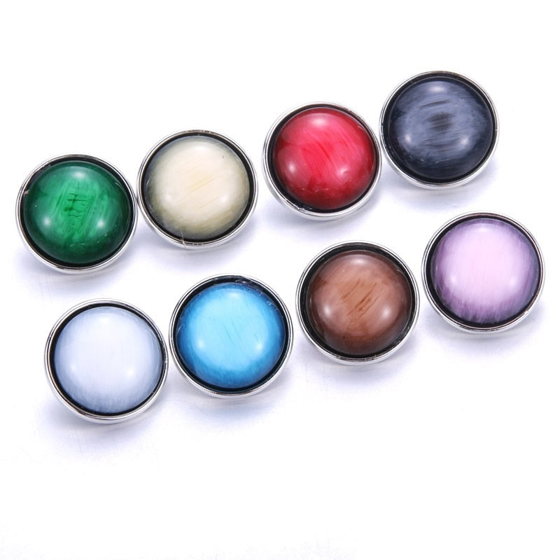 10 Pcs/lot  Snap Button Jewelry Mixed Style Ginger Resin 18mm Snap Buttons Fit Snap Bracelet Bangles Button Snap Jewelry