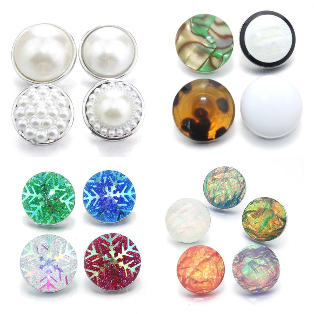 10 Pcs/lot  Snap Button Jewelry Mixed Style Ginger Resin 18mm Snap Buttons Fit Snap Bracelet Bangles Button Snap Jewelry
