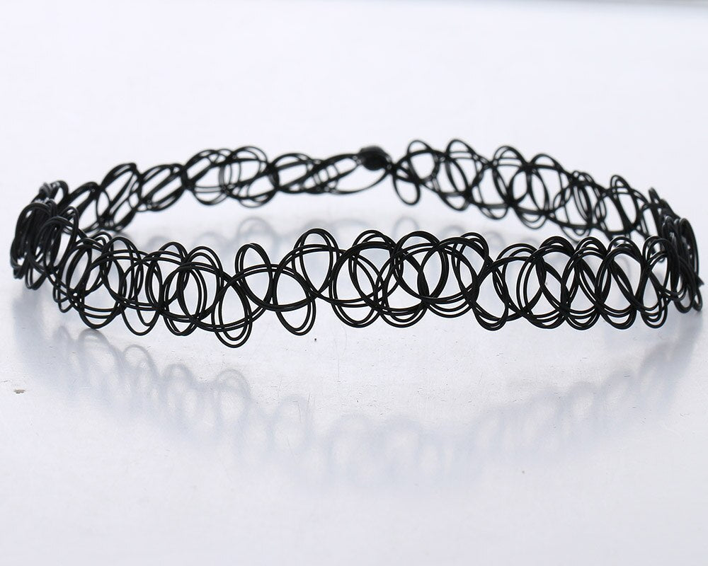 10 Pieces Colorful Punk Stretch Choker Necklace For Women Gothic Elastic Clavicle Necklace Female Wedding Jewelry Girl Gift